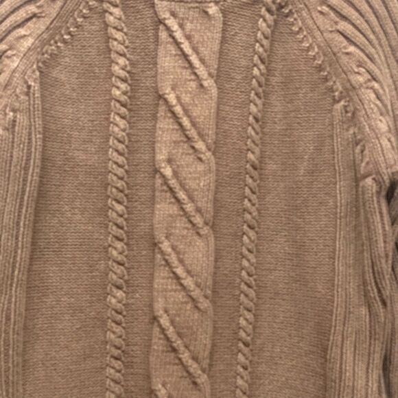 Woolrich Womens Fisherman Cable‎ Knit Sweater Chocolate Brown Large - Picture 3 of 11